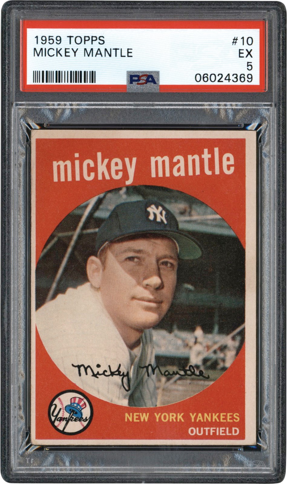 - 1959 Topps #10 Mickey Mantle PSA EX 5
