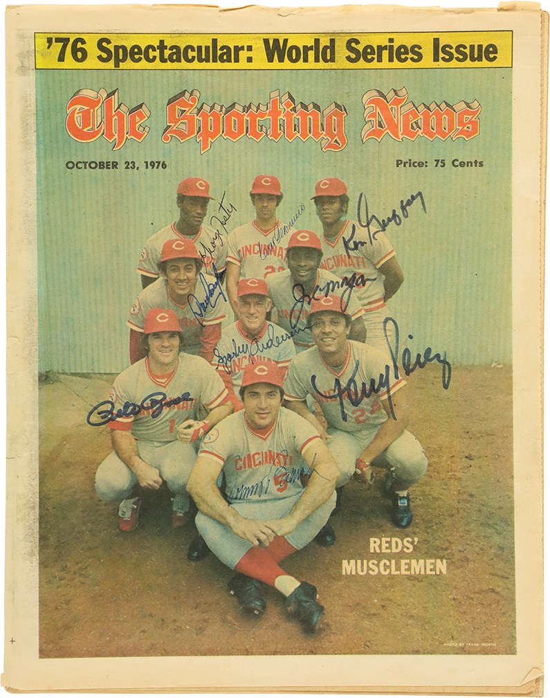 Baseball Autographs - 1976 "Big Red Machine" Multi-Signed Sporting News