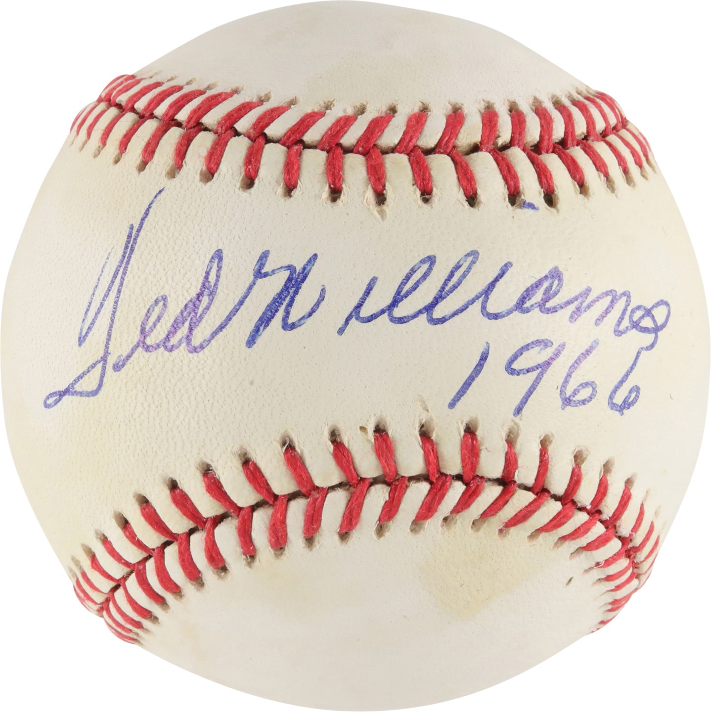 Baseball Autographs - Ted Williams Single Signed Baseball w/1966 Inscription - Hall of Fame Year (JSA)