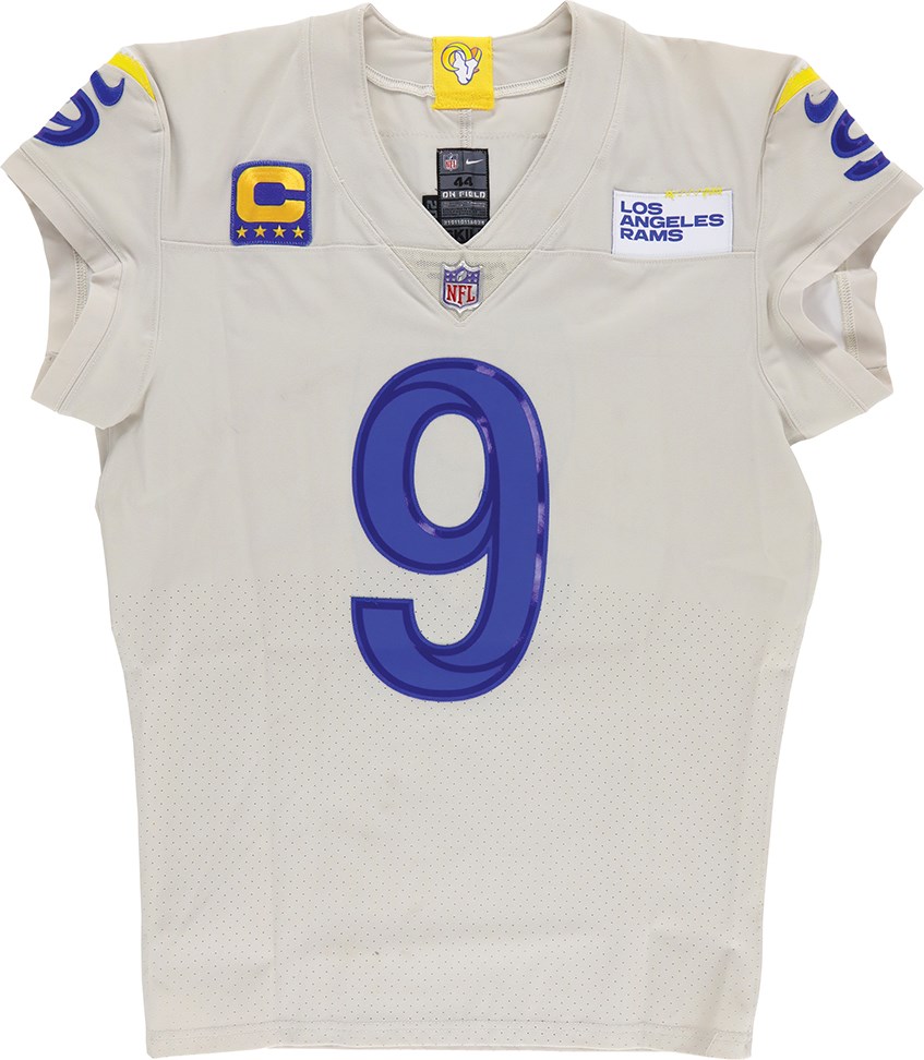 1/28/21 Matthew Stafford Los Angeles Rams "Three Touchdown" Signed Game Worn Jersey from Super Bowl Championship Season (Davious Photo-Matched LOA & Fanatics COA)