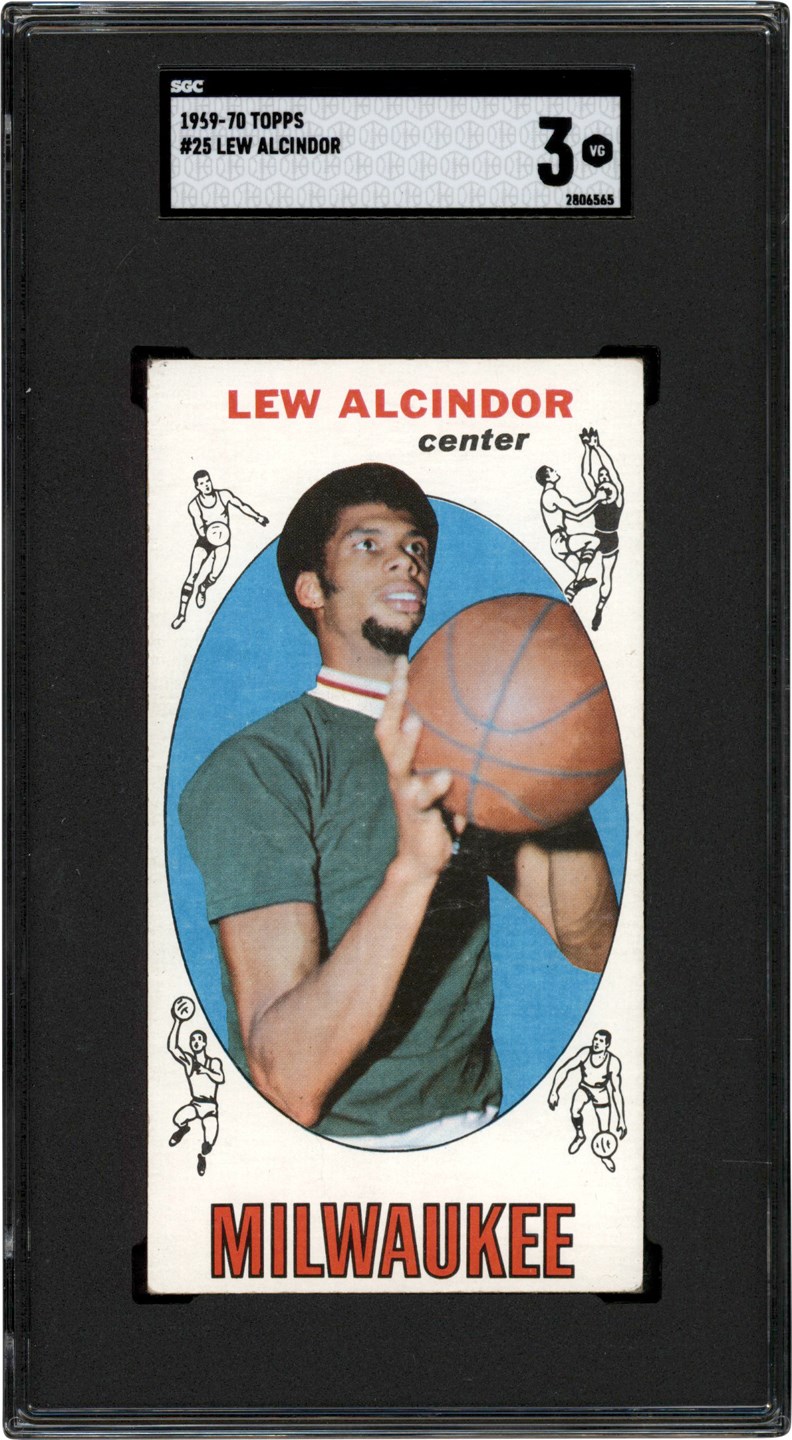 - 1969-1970 Topps Basketball #25 Lew Alcindor Rookie Card SGC VG 3