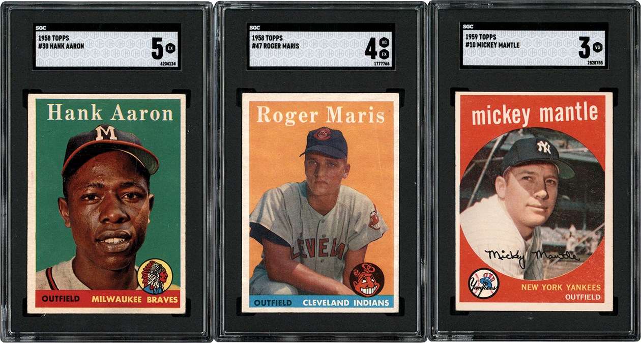 - 1958-1959 Topps Superstar Collection w/Mickey Mantle (5) All SGC