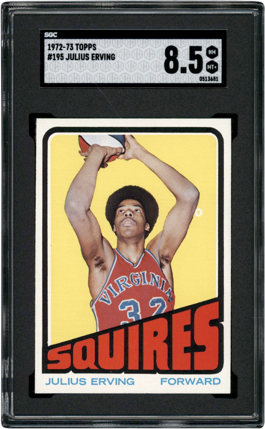 - 1972 Topps Basketball #195 Julius Erving Rookie SGC NM-MT+ 8.5