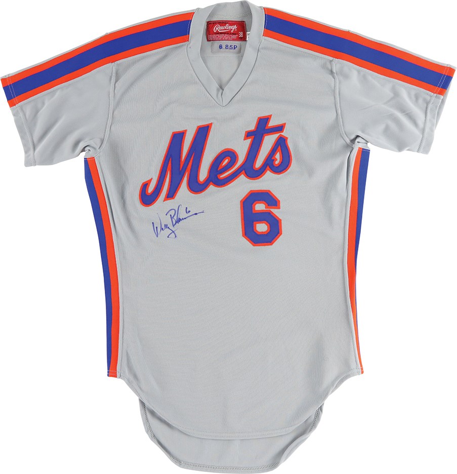 - 1985 Wally Backman New York Mets Game Worn Jersey