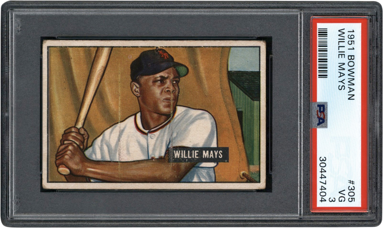 - 1951 Bowman #305 Willie Mays Rookie Card PSA VG 3