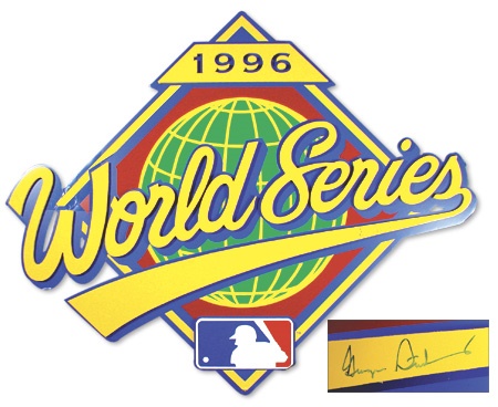 NY Yankees, Giants & Mets - 1996 New York Yankees George Steinbrenner Autographed World Series Display