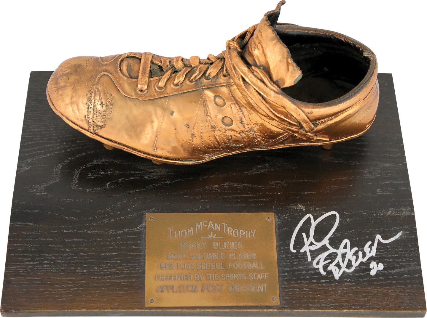 - 1963 Rocky Bleier Thom McAn Trophy for High School MVP