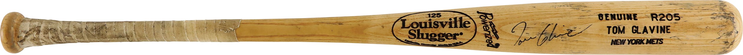 - 2003-07 Tom Glavine New York Mets Signed Game Used Bat (PSA GU 9)