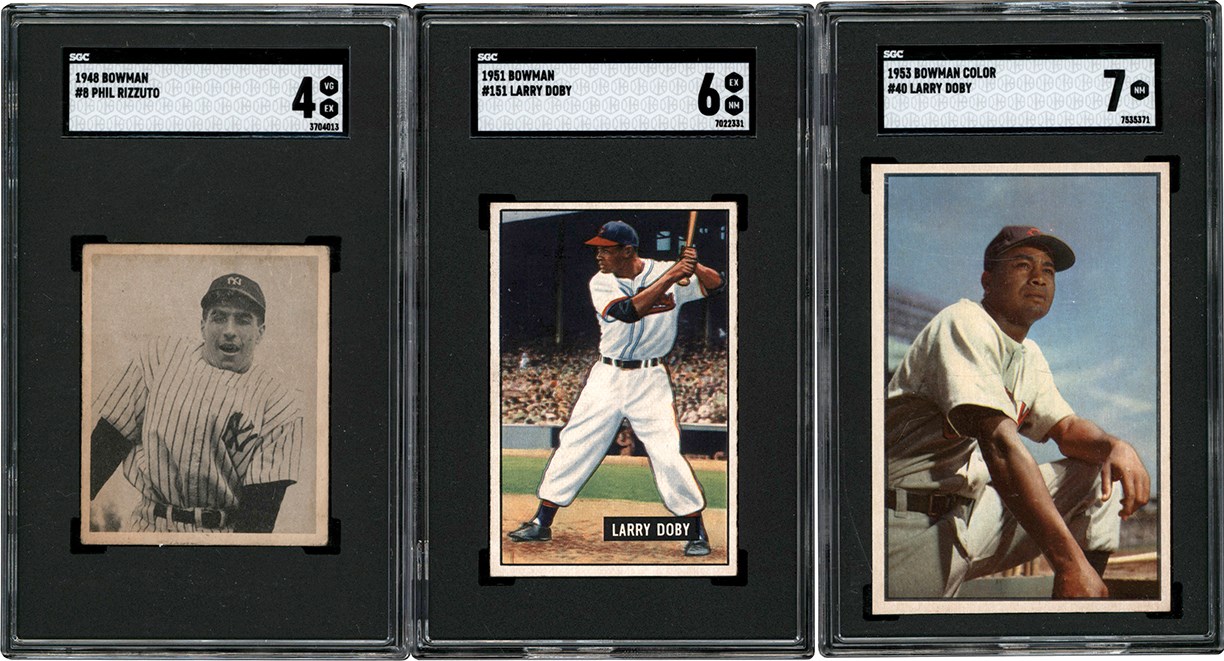 - 1948-1953 Bowman Phil Rizzuto & Larry Doby SGC Collection (3)