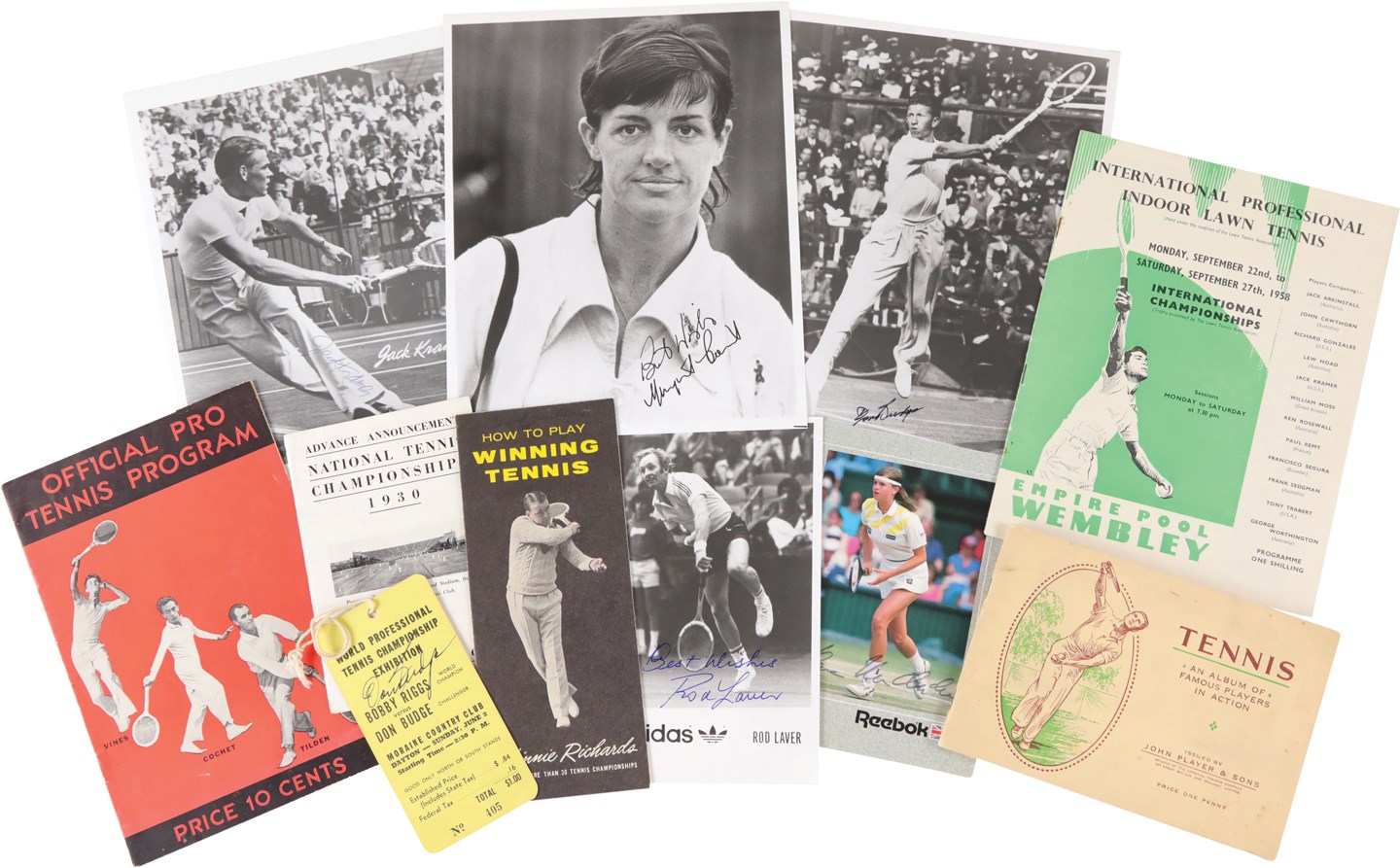 - Large Tennis Collection Including Programs and Signed Photos (28)