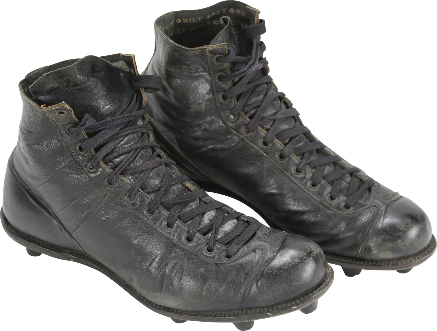 Football - Vintage High-Top Football Cleats Attributed to Mel Hein (Ex-Duke Hott Collection)