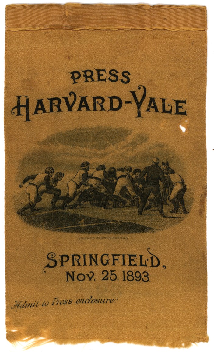 Football - 1893 Harvard vs. Yale Silk Football Pass