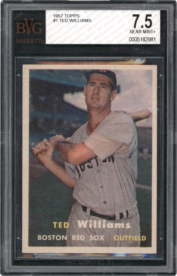 - 1957 Topps #1 Ted Williams BVG NM+ 7.5