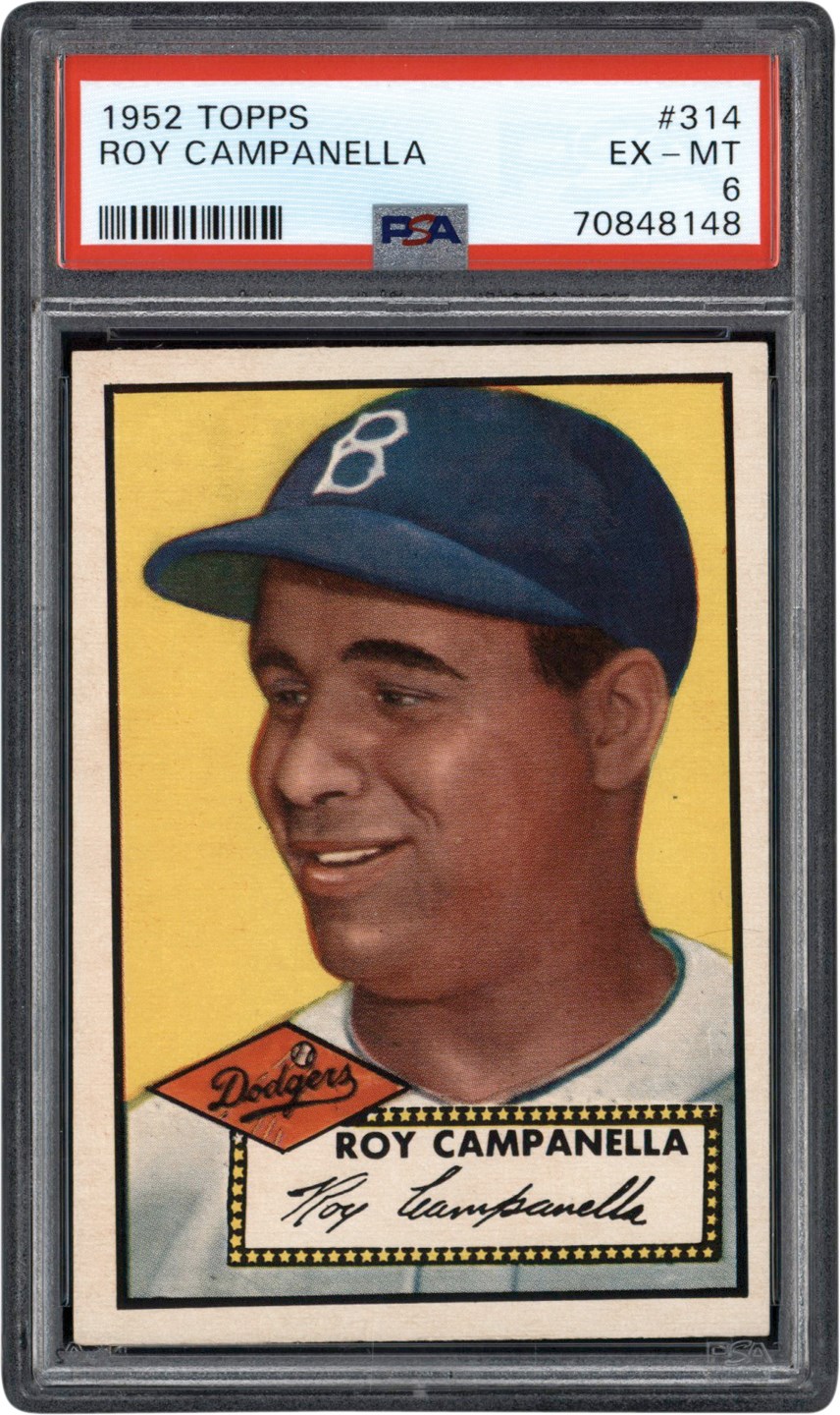 - 1952 Topps #314 Roy Campanella PSA EX-MT 6 - Newly Discovered Example