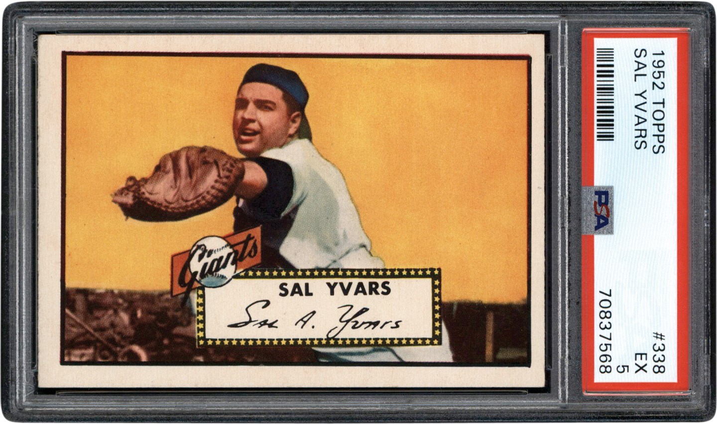 - 1952 Topps #338 Sal Yvars PSA EX 5 - Newly Discovered Example