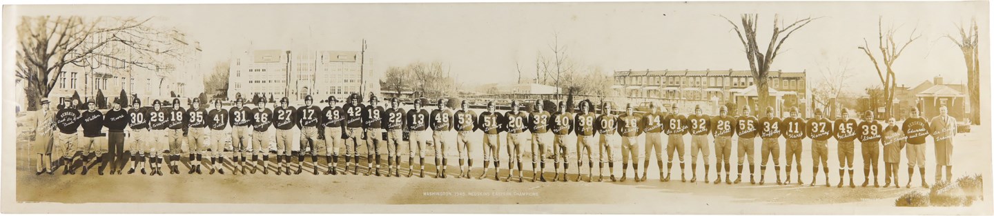 Football - Large 1945 Washington Redskins Panoramic Team Photograph