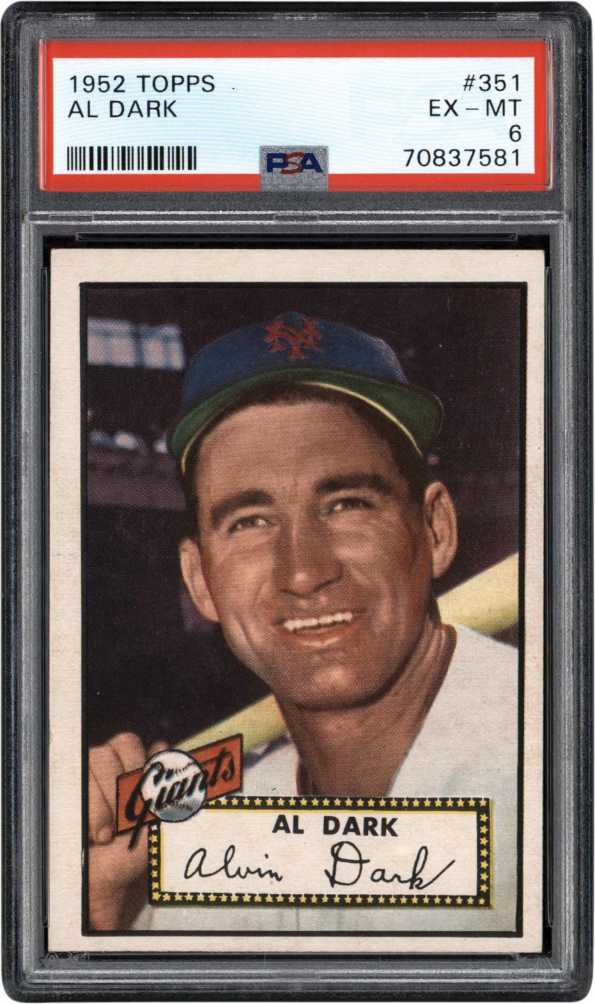 - 1952 Topps #351 Al Dark PSA EX-MT 6 - Newly Discovered Example