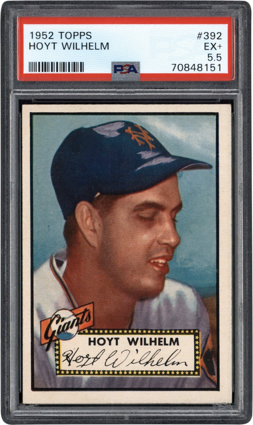 - 1952 Topps #392 Hoyt Wilhelm Rookie PSA EX+ 5.5 - Newly Discovered Example