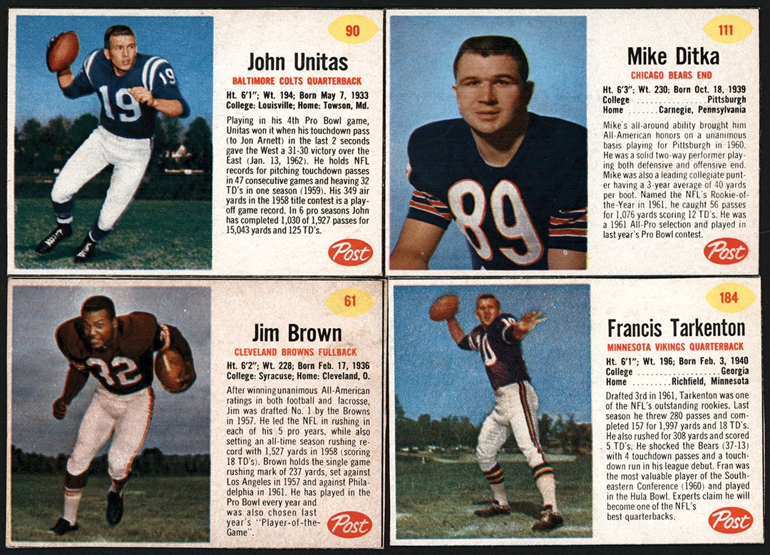 - 1962 Post Cereal Football Complete Set (200)