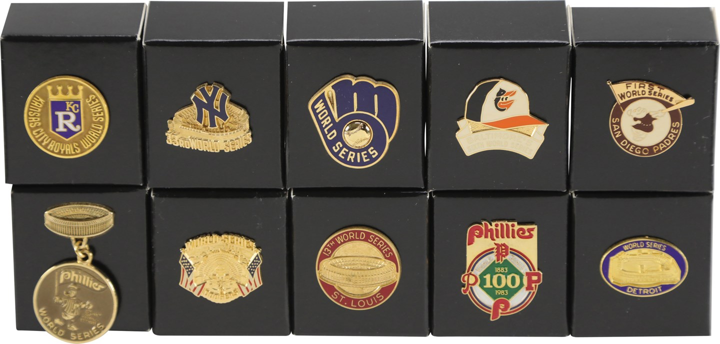 - 1980s World Series Press Pin Collection (20)