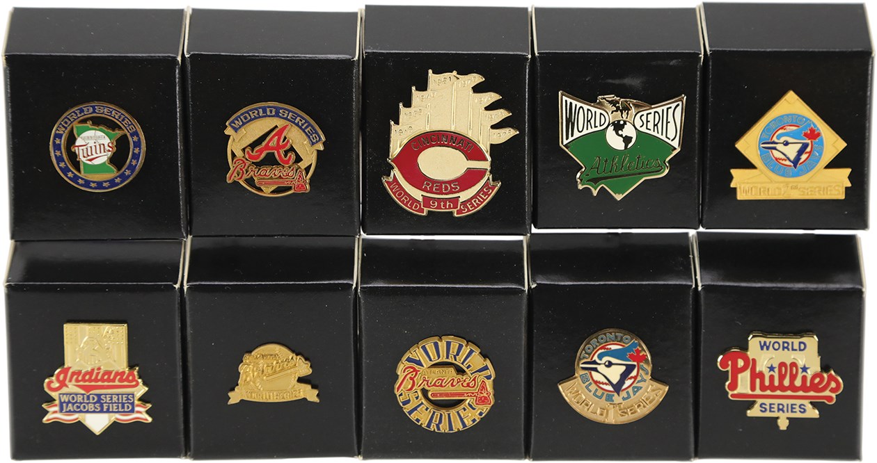 - 1990-1995 World Series Press Pins (10)