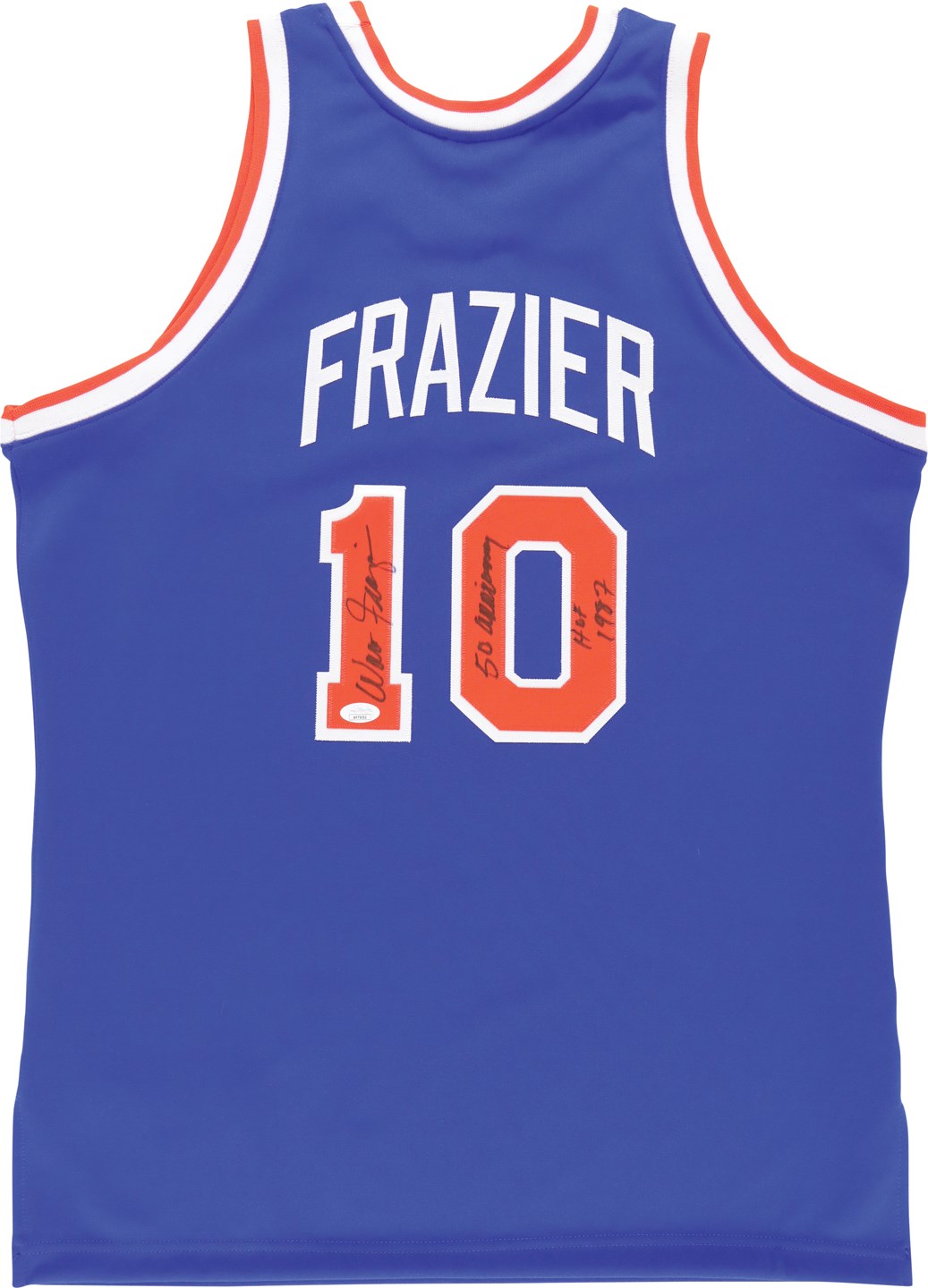 - Walt Frazier Signed New York Knicks Commemorative Jersey (JSA)