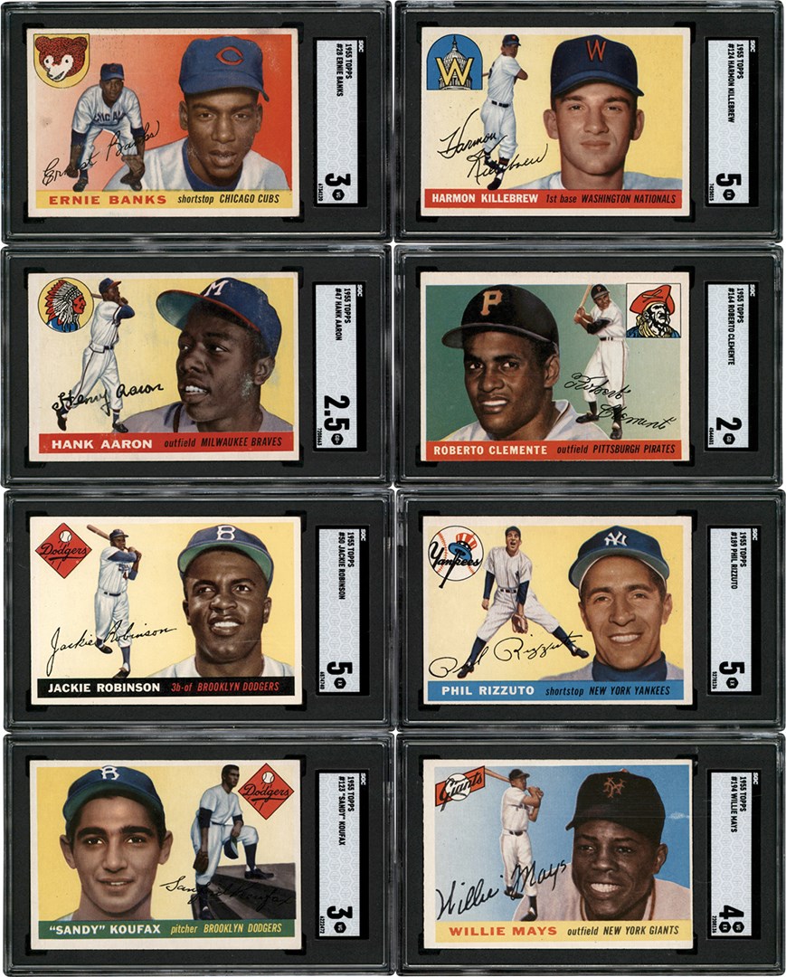 - 1955 Topps Complete Set w/SGC Roberto Clemente Rookie Card (206)