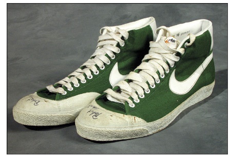 1981 Robert Parish Signed Game Worn Sneakers