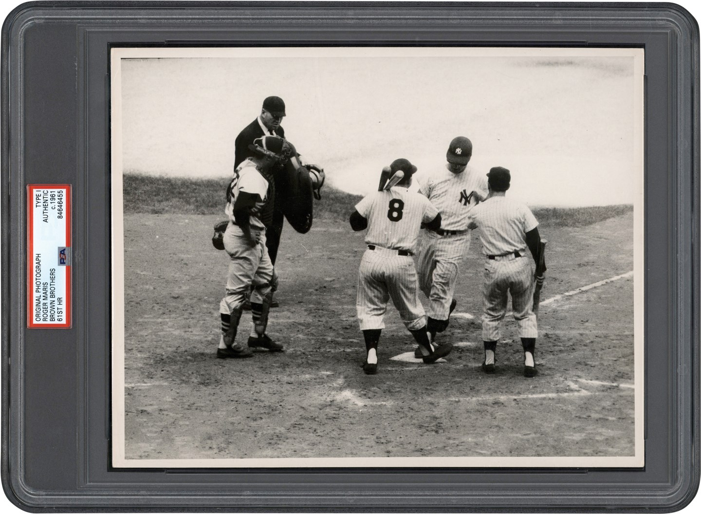 Vintage Sports Photographs - 1961 Roger Maris 61st Home Run Photo Brown Brothers Photograph (PSA Type I)