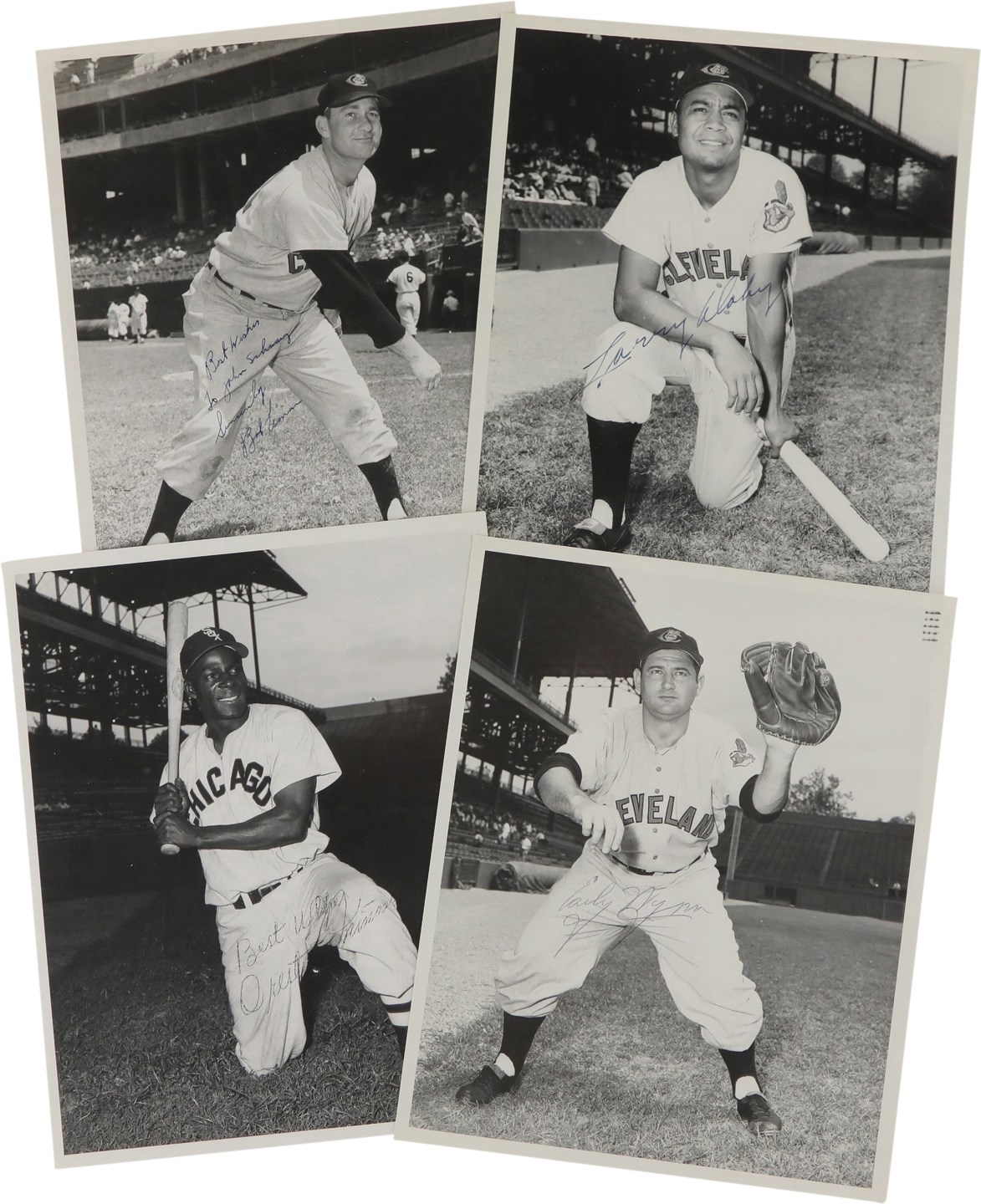 Vintage Sports Photographs - Signed 1950s Don Wingfield Type I Hall Of Fame Photo Collection (4) w/PSA