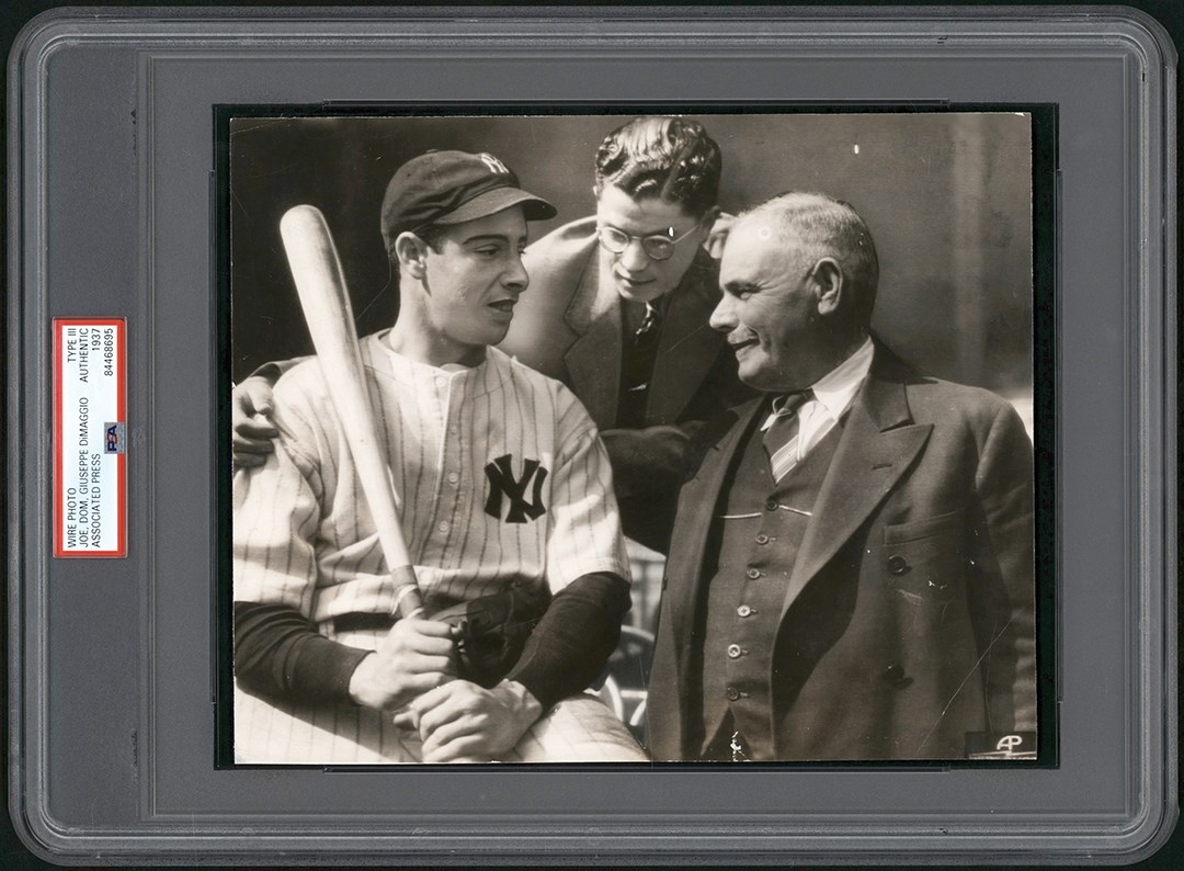 Vintage Sports Photographs - 1937 Joe, Dom, & Giuseppe DiMaggio Photo (PSA Type III)