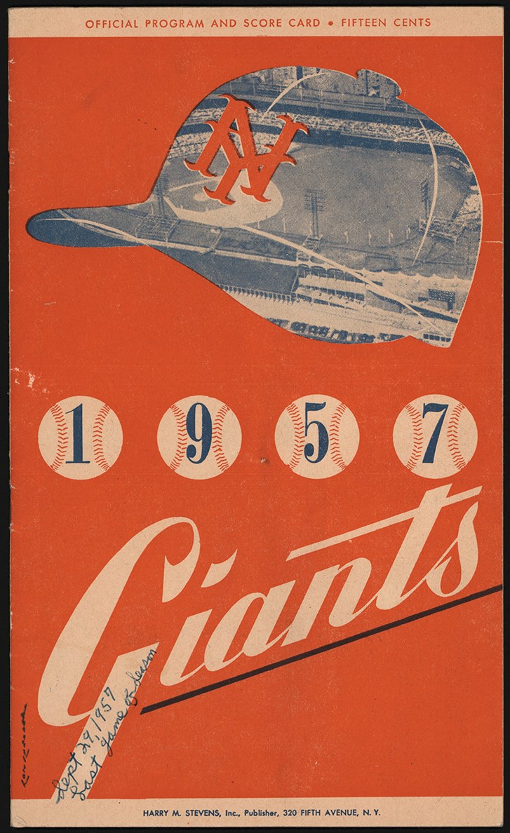 - 1957 New York Giants Last Game in New York Program