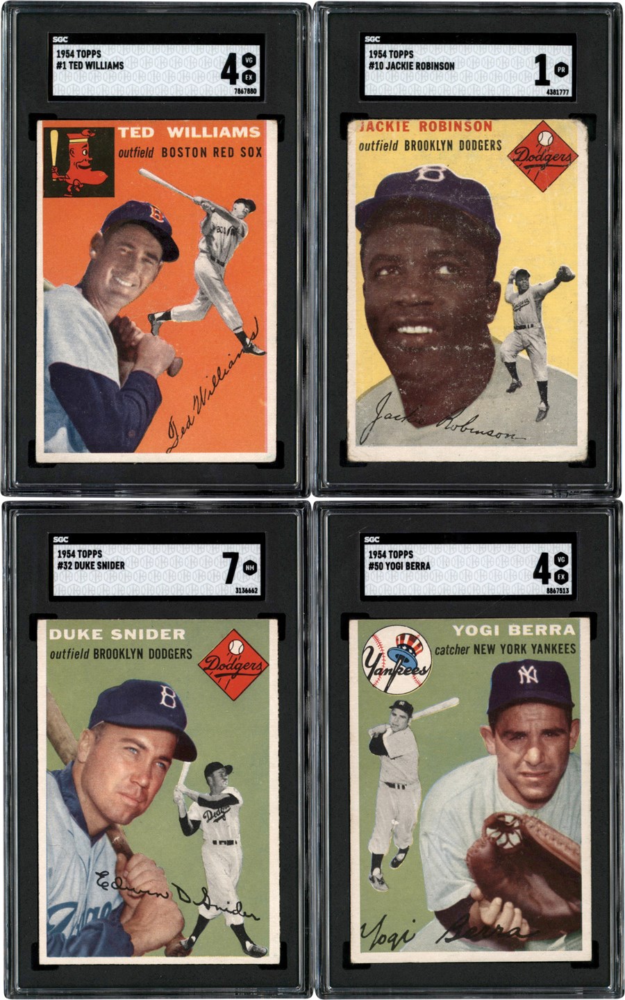 - 1954 Topps Collection w/SGC Jackie Robinson & Ted Williams (50)