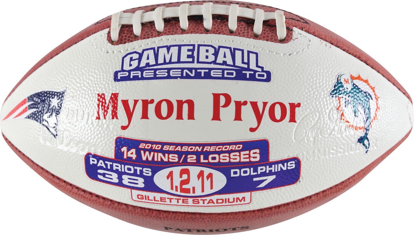 Football - 2010 Myron Pryor New England Patriots Presentational Football