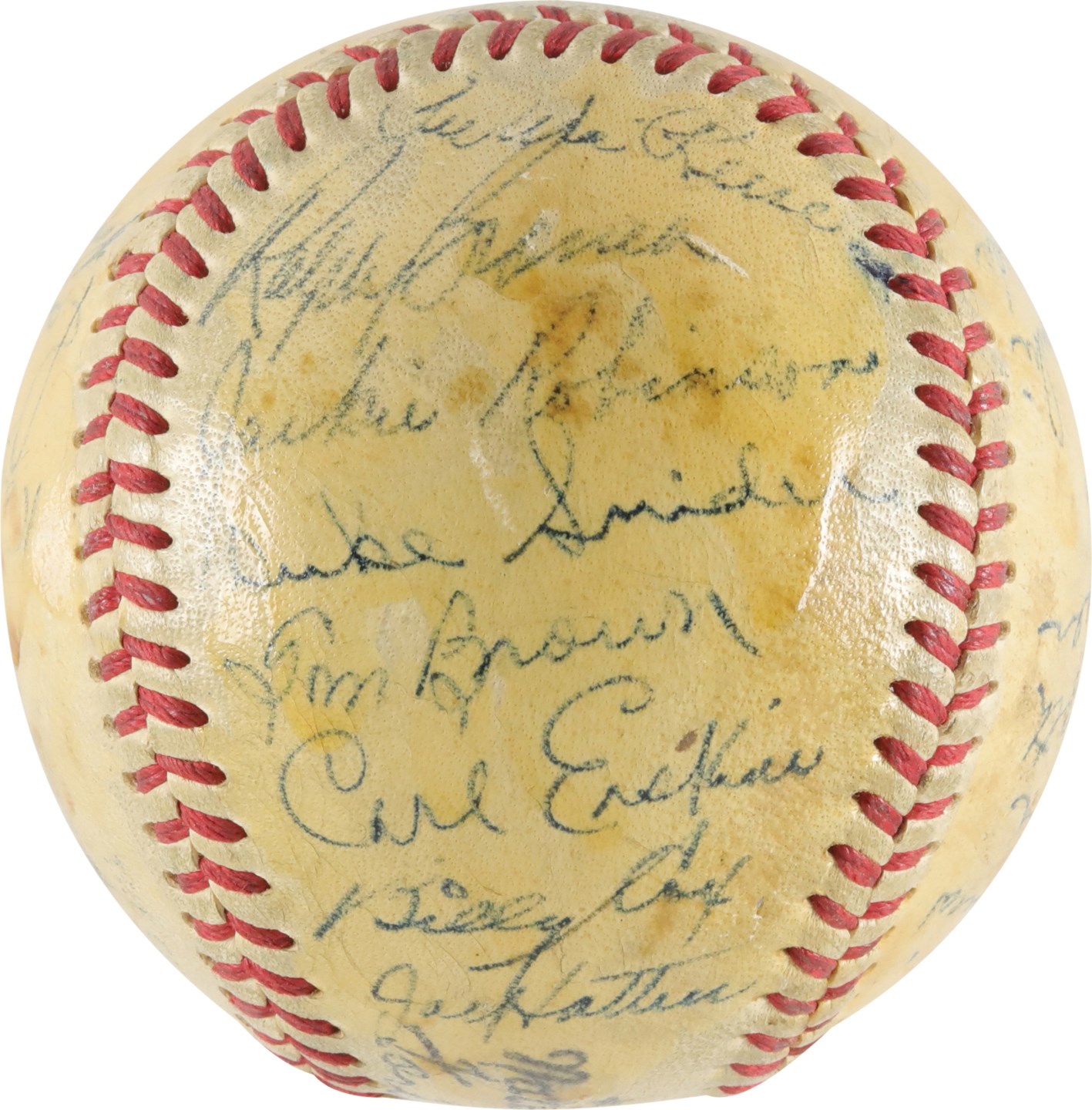- 1948 Brooklyn Dodgers Team-Signed Baseball w/Jackie Robinson (PSA)