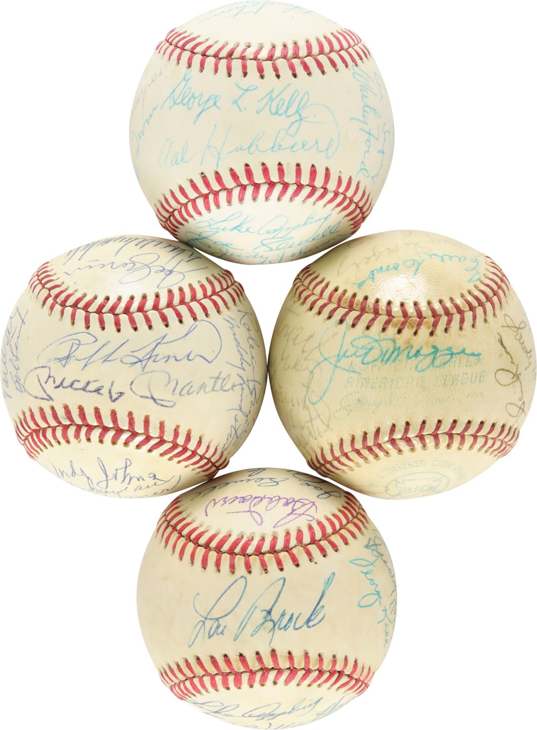 Baseball Autographs - HOFers & Stars Multi-Signed Baseball Collection w/DiMaggio & Koufax (4)