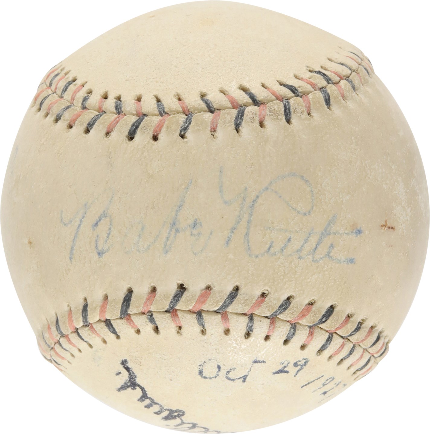 - 1927 Babe Ruth & Lou Gehrig "Bustin' Babes & Larrupin' Lou's" Barnstorming Tour Dual-Signed Baseball (PSA)