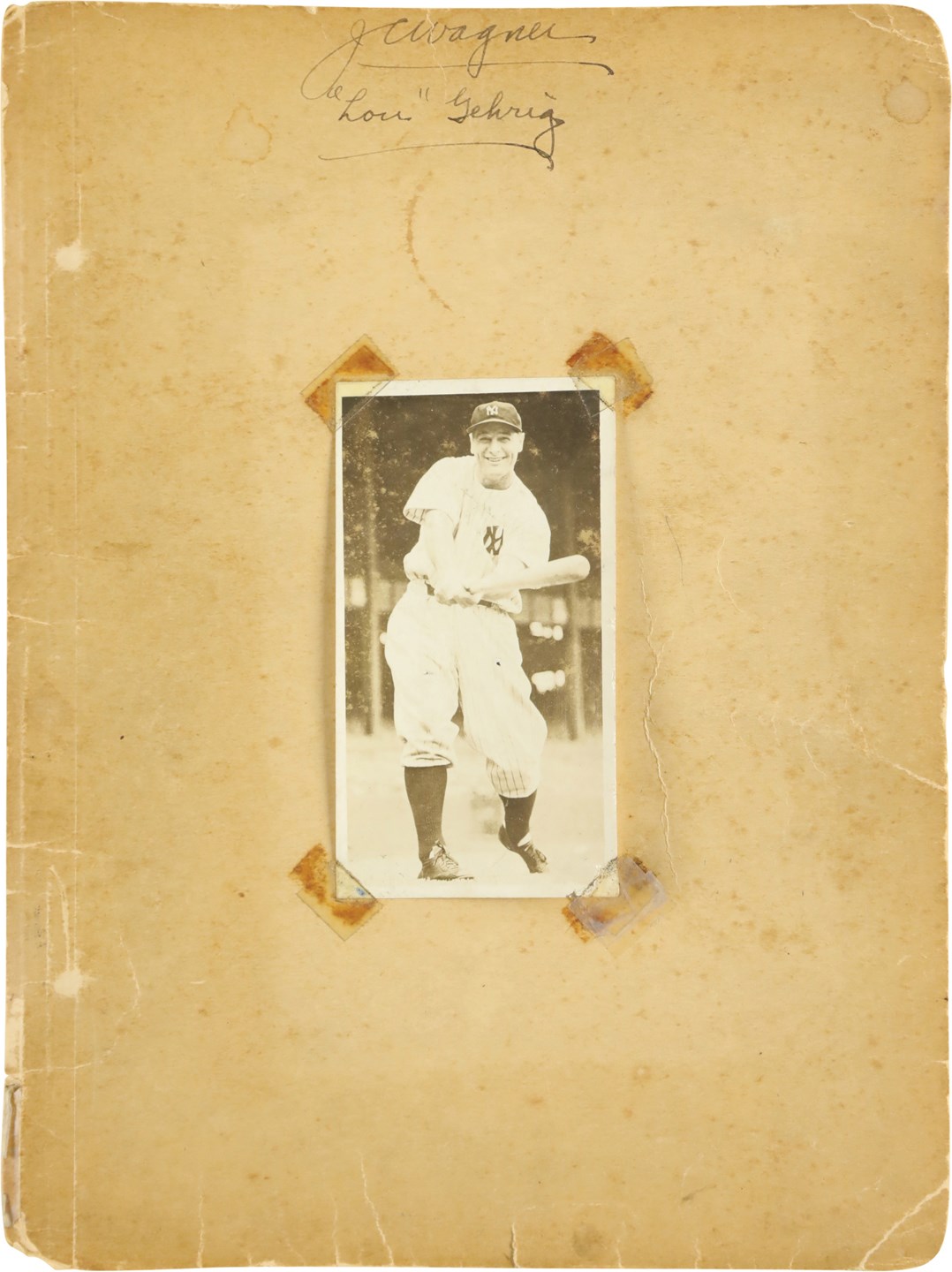 Baseball Autographs - traordinary Circa 1920 Lou Gehrig Handwritten High School Notebook with Over 20 "Gehrig" Signatures (PSA)