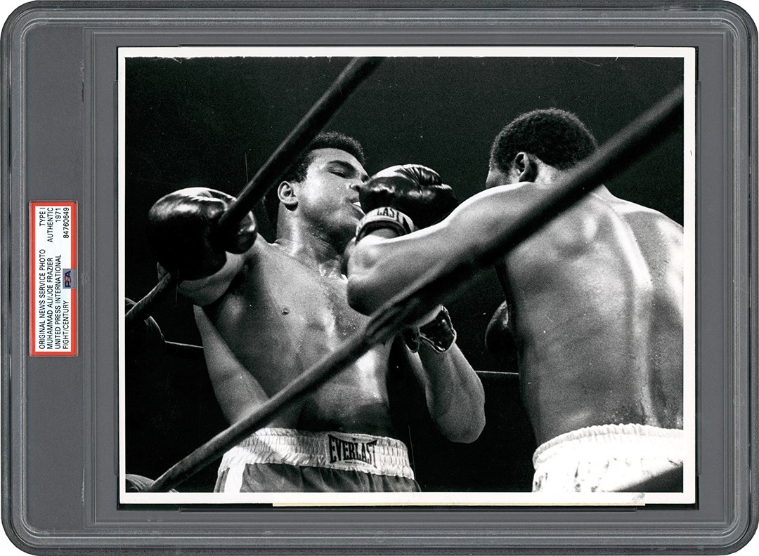 Vintage Sports Photographs - 1971 Muhammad Ali vs. Joe Frazier "Fight of the Century" PSA Type I Photo