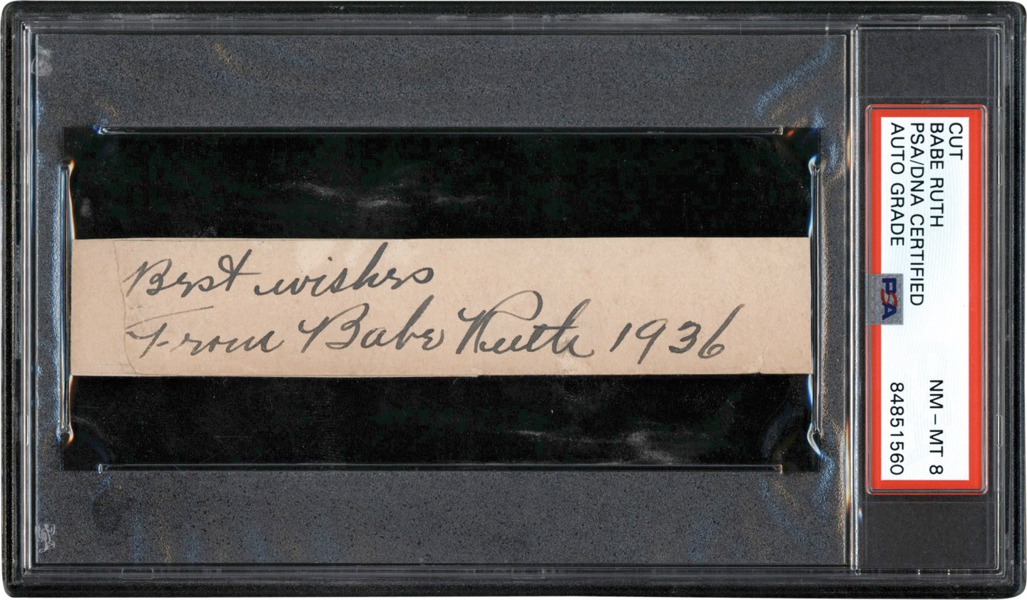 - 1936 Babe Ruth Autograph (PSA NM-MT 8 Auto)