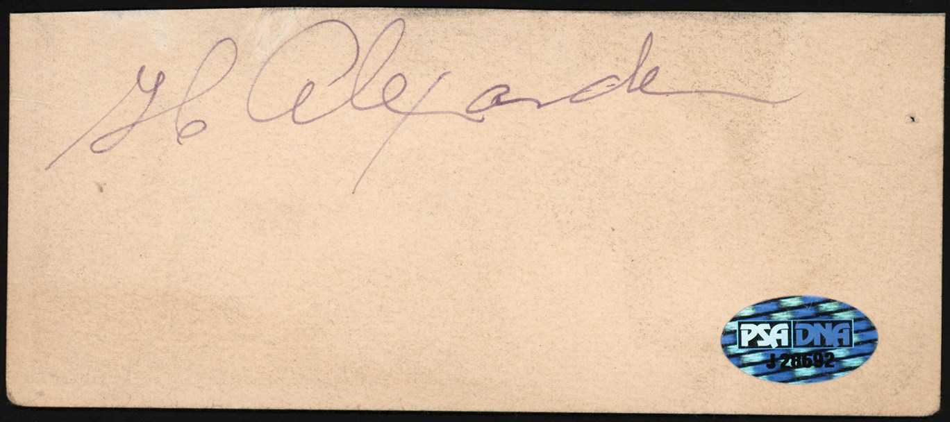 - Grover Cleveland Alexander Signed 1936 R312 (PSA & JSA)