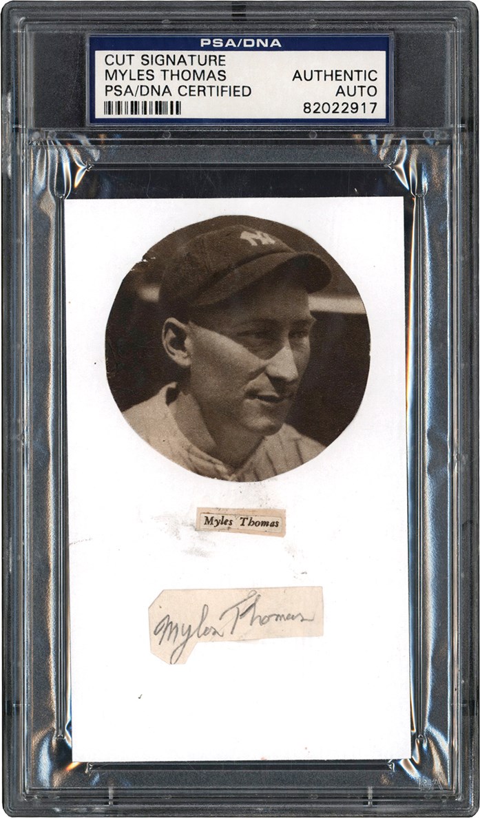 - Myles Thomas Autograph - 1927 Yankees Member (PSA)