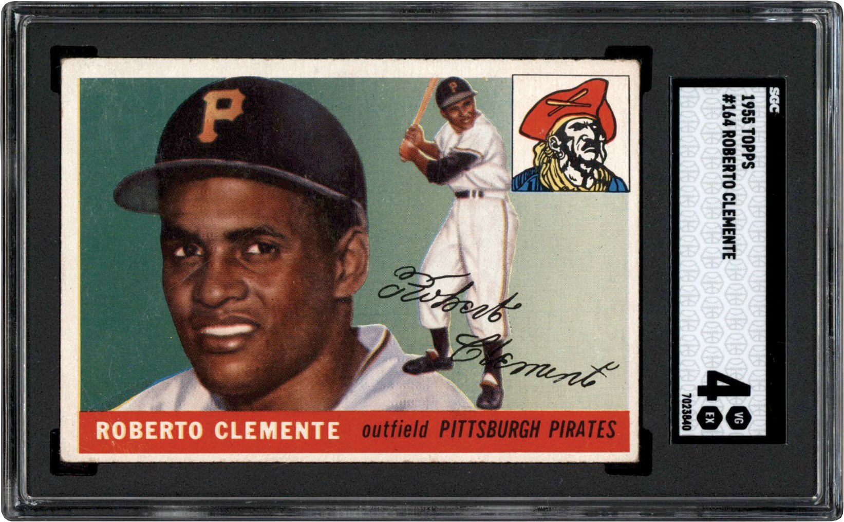 - 1955 Topps #164 Roberto Clemente Rookie Card SGC VG-EX 4