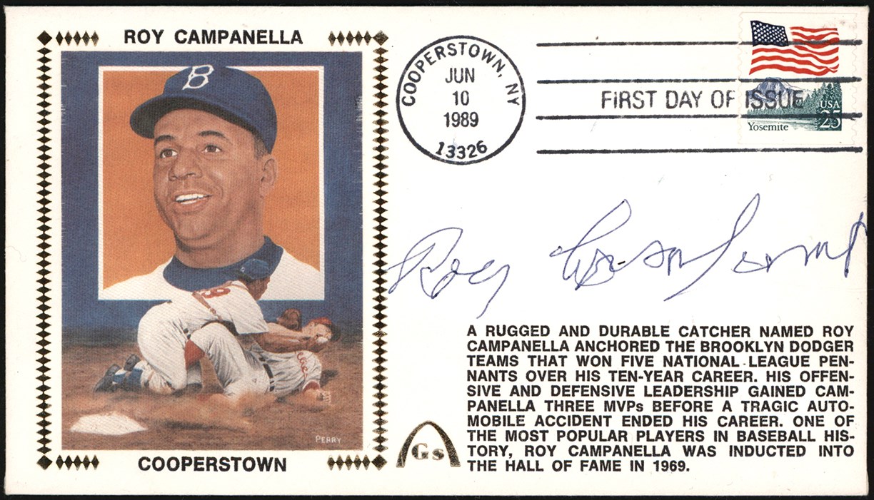 Baseball Autographs - Roy Campanella Signed First Day Cover (PSA)