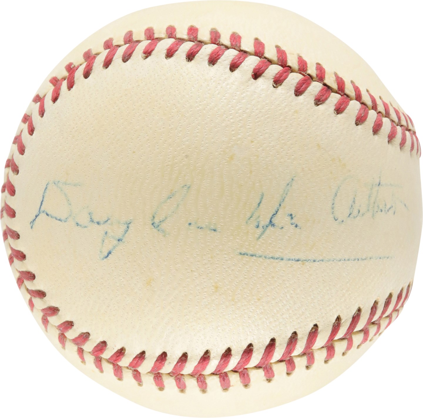 Baseball Autographs - Circa 1950 Douglas MacArthur Single-Signed Baseball to Army Reserve (PSA)