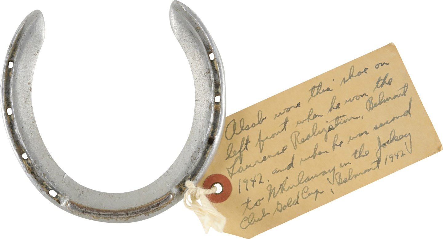 Horse Racing - Alsab Horseshoe from 1942 Lawrence Realization Victory and 1942 Jockey Club Gold Cup