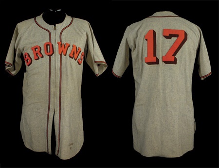 Baseball Jerseys - 1947 Paul Lehner St. Louis Browns Game Used Jersey