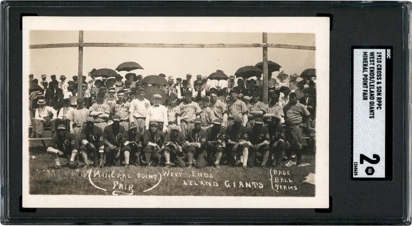 - Circa 1910 Leland Giants & West Ends Cross & Son Real Photo Postcard feat. Rube Foster SGC GD 2 (Only Known Example)