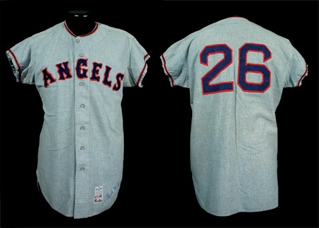 Baseball Jerseys - 1968 Chuck Hinton Autographed Game Worn California Angels Jersey