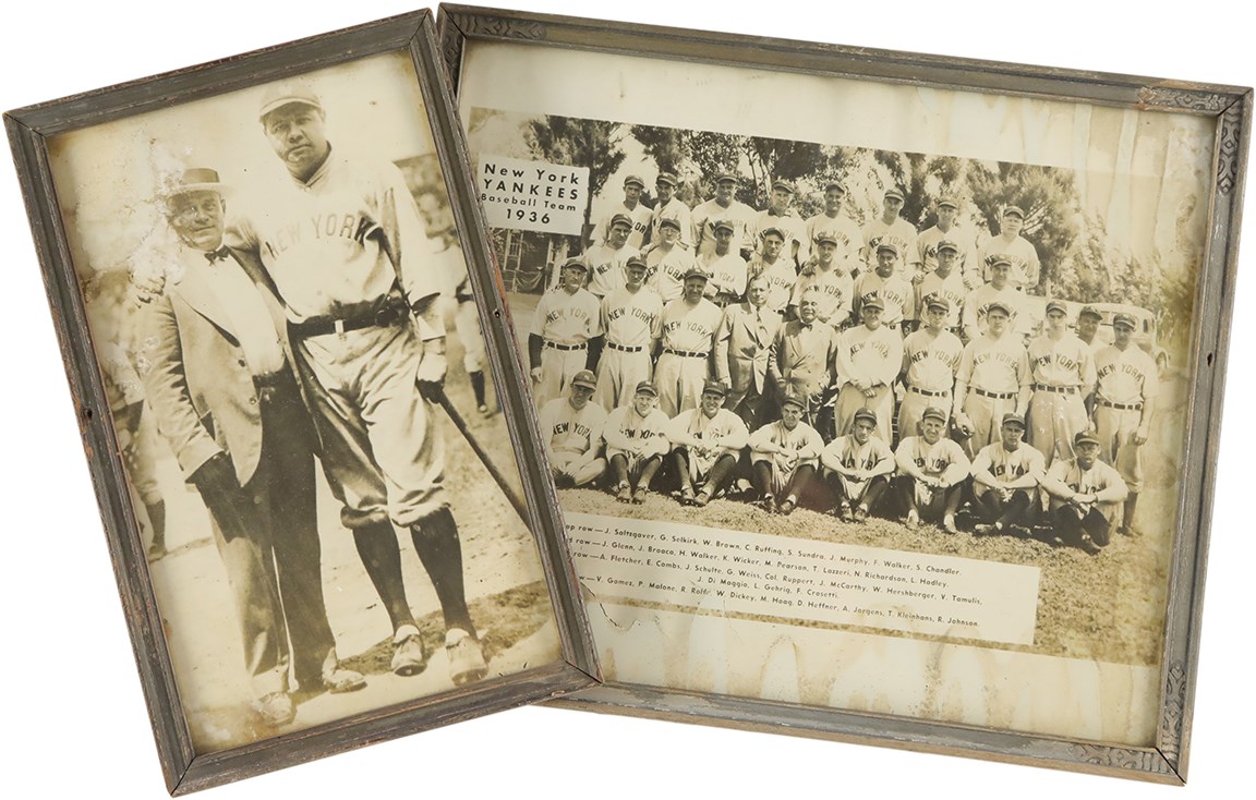 Vintage Sports Photographs - 1936 New York Yankees Team Photo Framed
